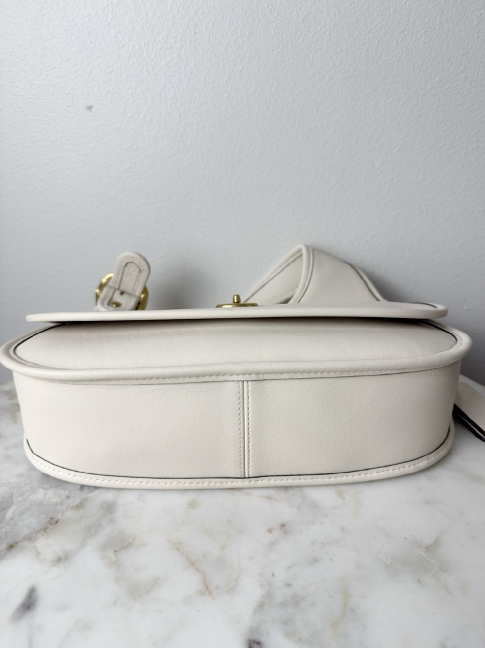 Coach Originals Cashin Carry Crescent Bag Leather Chalk Brass CY923 NWOT - Picture 10 of 14